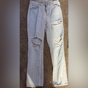shein size large (6-8) bootcut holey jeans💗